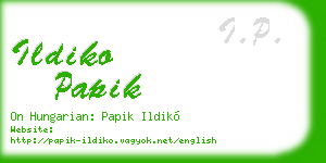 ildiko papik business card